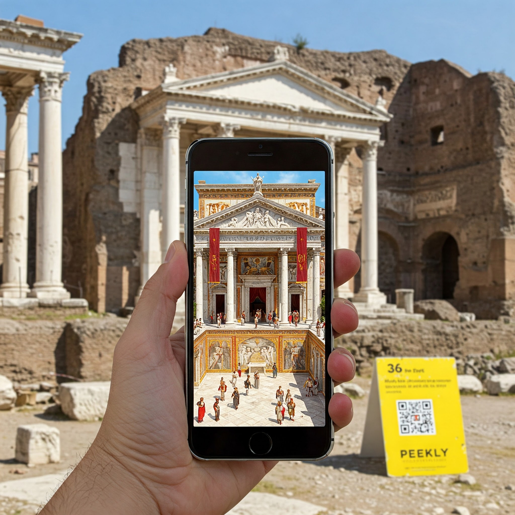 Vista da reconstrução no ecrã do telemovel