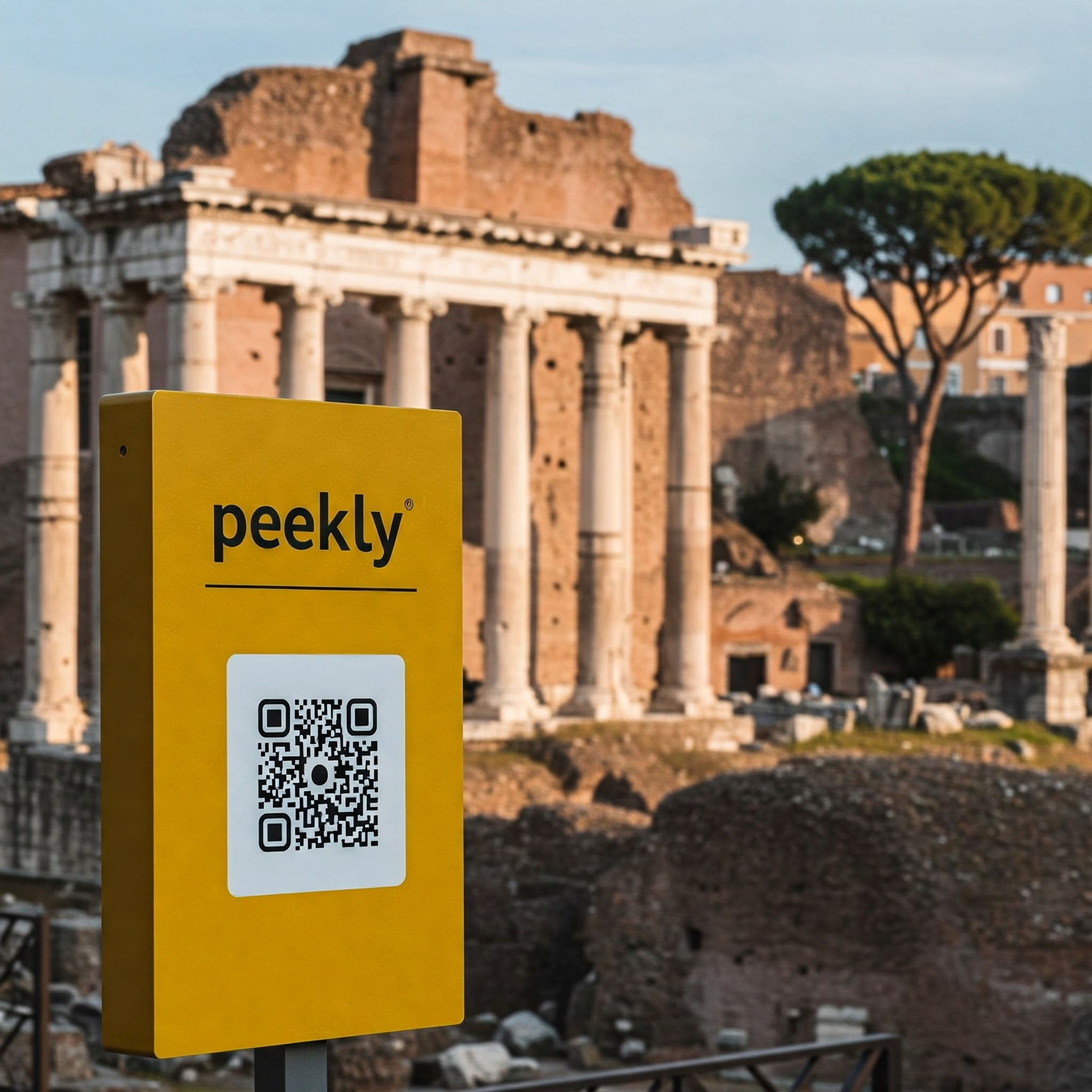 Sinalética Peekly num marco histórico